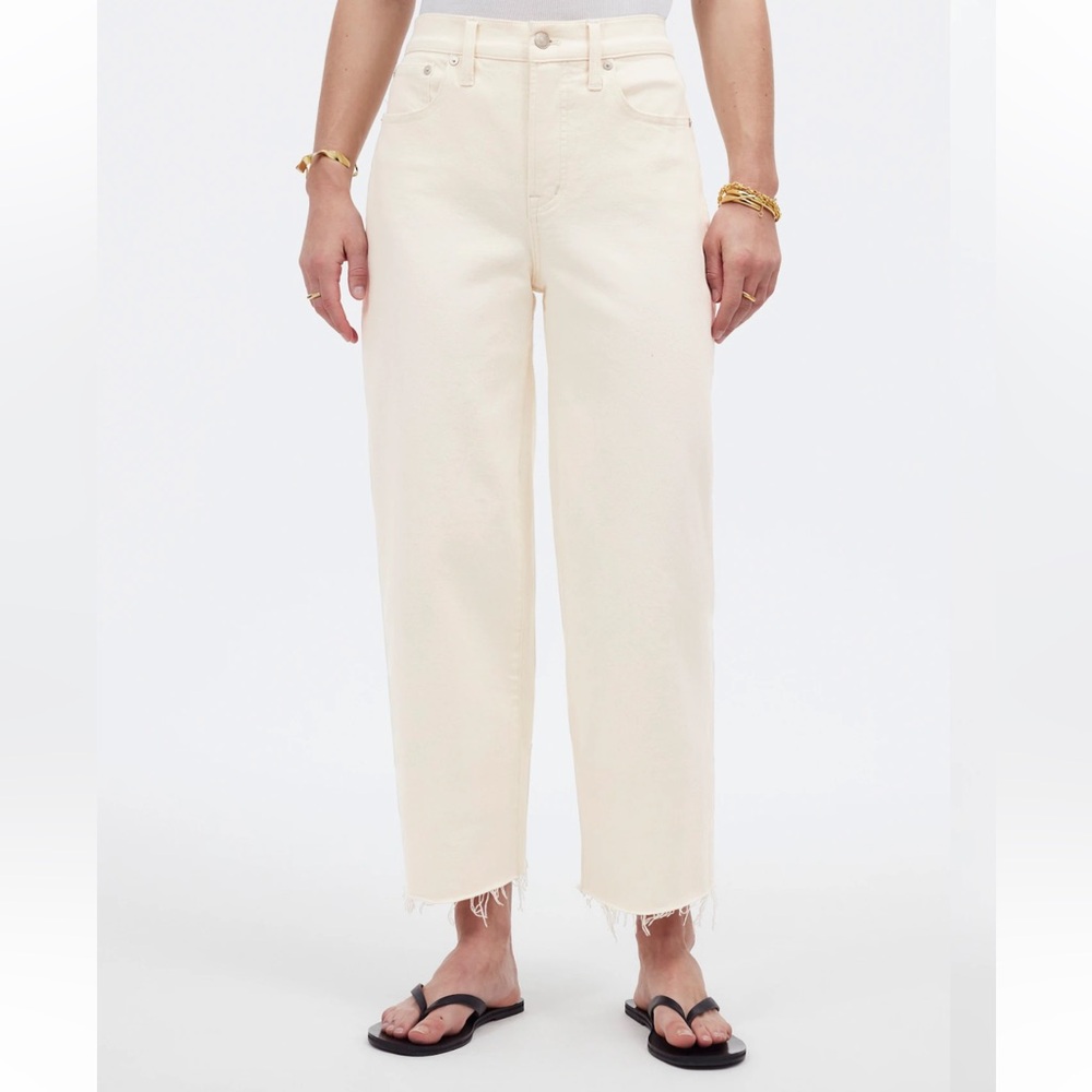Madewell The Perfect Vintage Wide-Leg Crop Jean in Vintage Canvas Cream - Picture 4 of 12